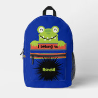 Bag Buddy Happy Green Frog Personalised Backpack