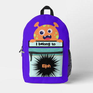 Bag Buddy Orange Monster Personalised Backpack