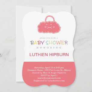 bag clouds baby shower invitation