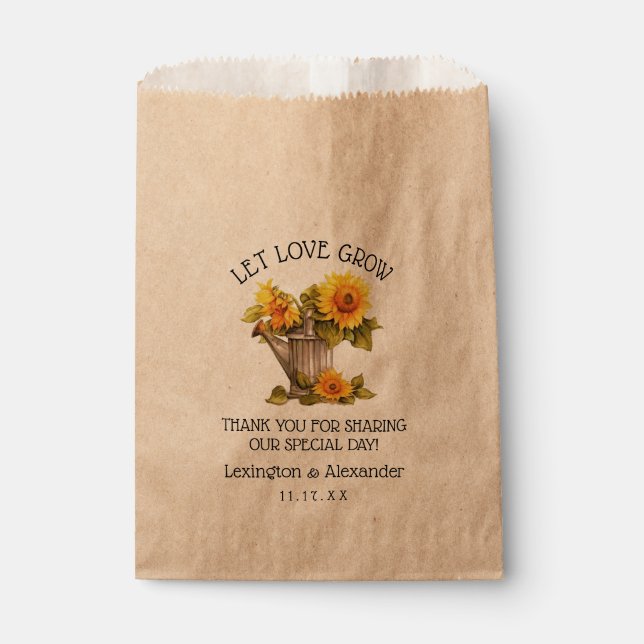 Bag For Sunflower Seeds Wedding Guest Favour | (Front)