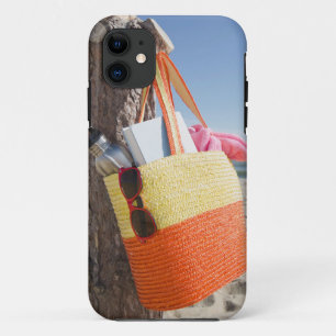 Bag Hanging On Tree Trunk At Sandy Beach Case-Mate iPhone Case