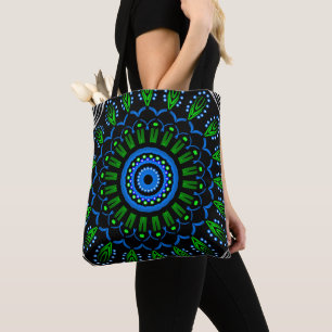 Bag hold-all Jimette blue green Mandala Design