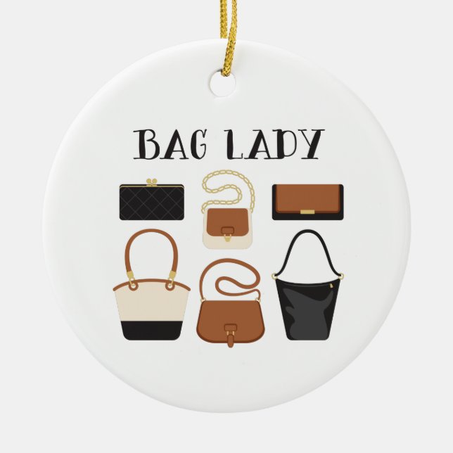 Bag Lady Ceramic Tree Decoration (Front)