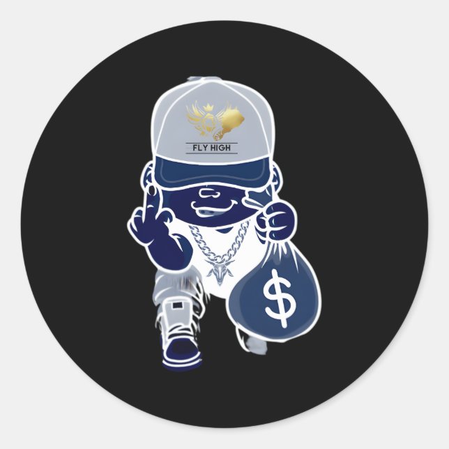 Bag Of Money Classic Round Sticker (Front)