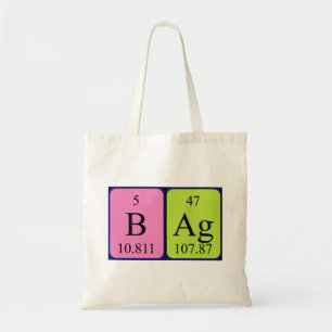 Bag periodic table word tote bag