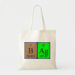 Bag periodic table word tote bag