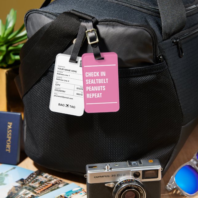 BAG TAG - Check In, Peanuts, Repeat (Front & Back)