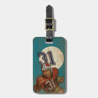 Bag Tag with Vintage American Football Player