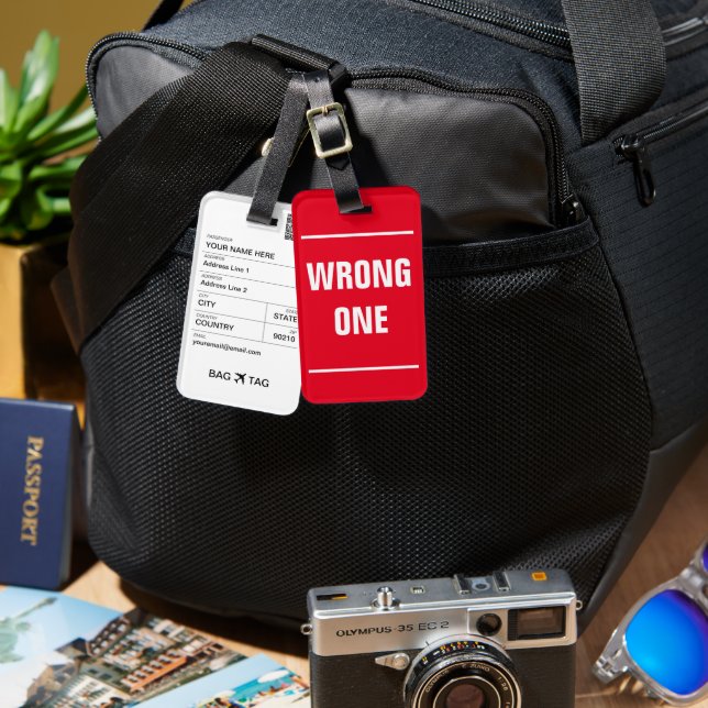BAG TAG - Wrong one. (Front & Back)