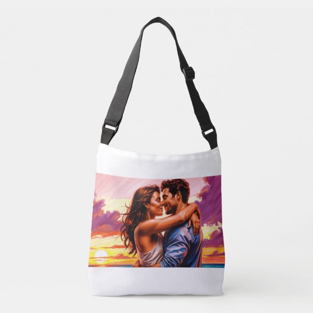bag with romantic print of two lovers (Front)