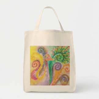 Bag with Swirly Colourful Bird Design