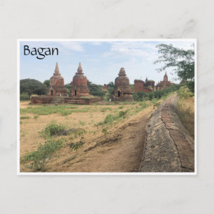 bagan ancient stupas postcard
