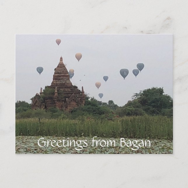 bagan balloon temple postcard (Front)