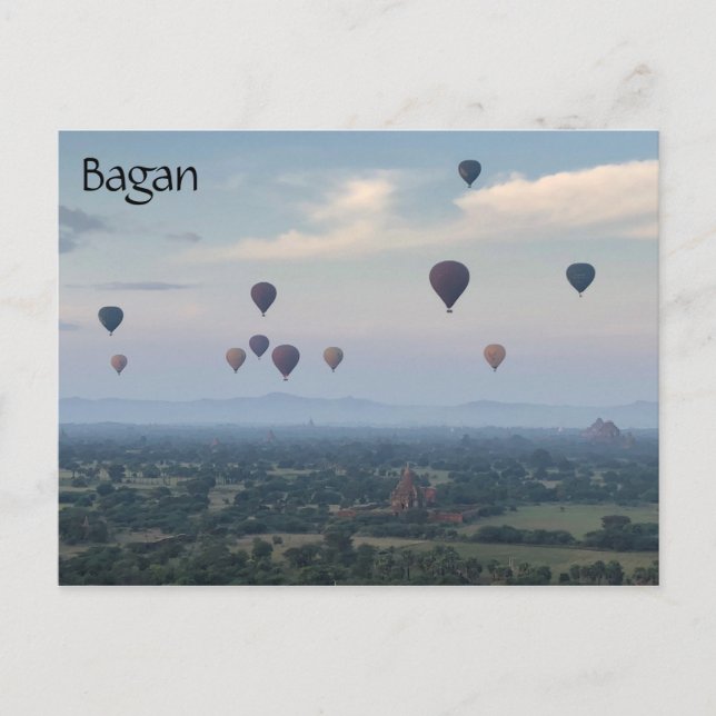bagan sunrise balloons postcard (Front)