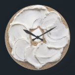 Bagel and Cream Cheese Novelty Large Clock<br><div class="desc">Bagel and cream cheese novelty wall clock .. fun food themed clocks from Ricaso
   .. perfect for your kitchen and will be a talking point for years to come</div>