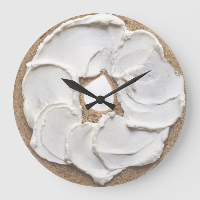 Bagel and Cream Cheese Novelty Large Clock (Front)