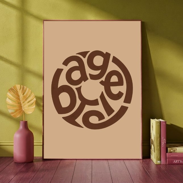 Bagel Bakery Typographic Art Cosy Kitchen Cafe Poster (Creator Uploaded)