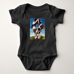 Bagel-Beagle Mixed Media Baby Bodysuit