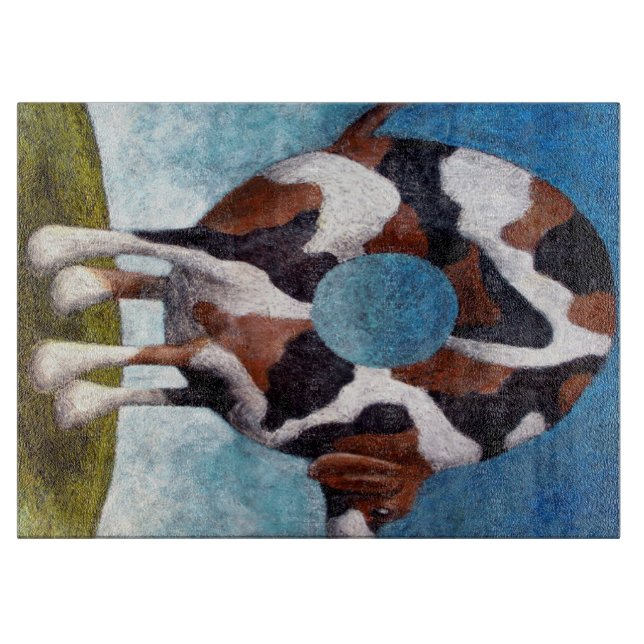 Bagel-Beagle Painting Gift Cutting Board (Front)