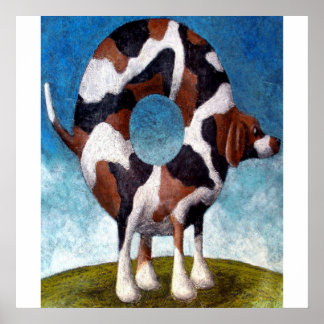 Bagel-Beagle Painting Gift Poster