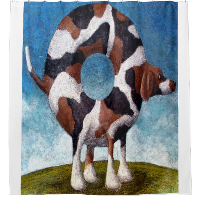 Bagel-Beagle Painting Gift Shower Curtain (Front)