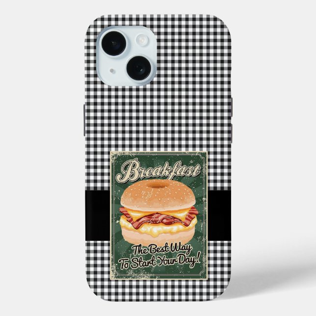 Bagel Breakfast Retro Case-Mate iPhone Case (Back)