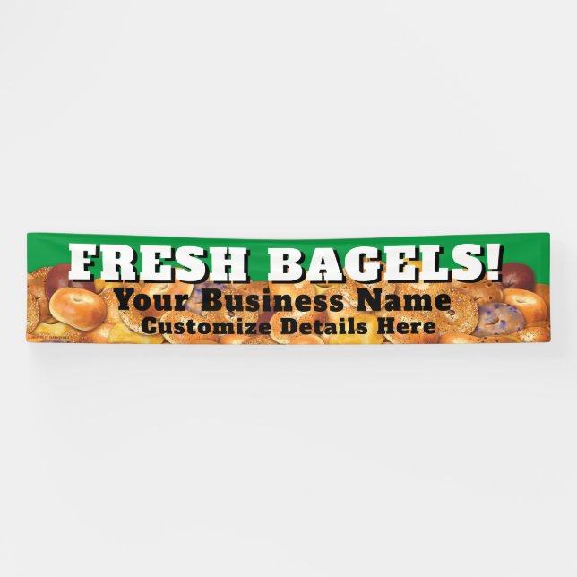 Bagel Business Banner Customisable FRESH BAGELS (Horizontal)