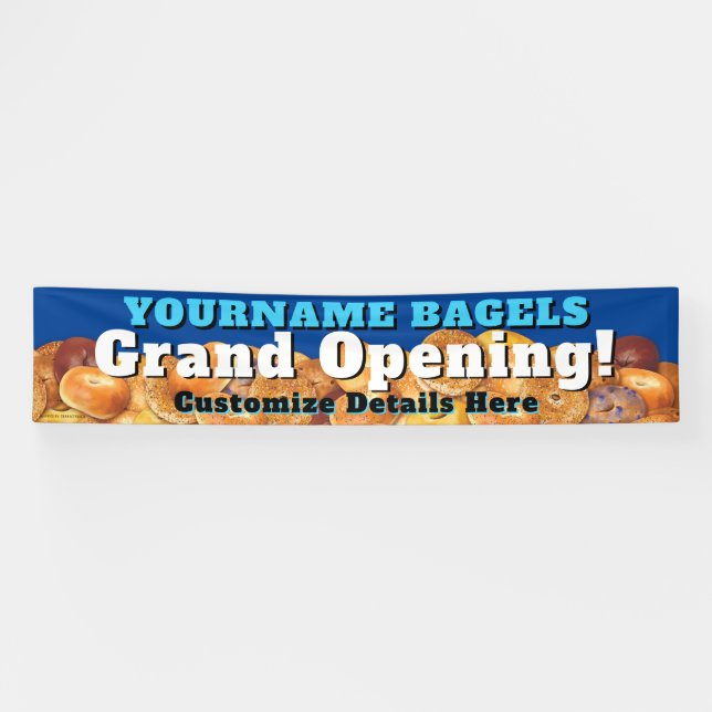 Bagel Business Banner Customisable Grand Opening (Horizontal)