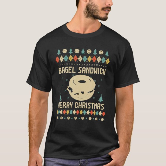 Bagel Sandwich Ugly Christmas Sweater (Front)