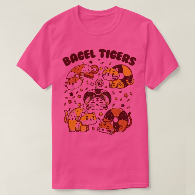 Bagel Tigers Breakfast Animals by Tobe Fonseca T-Shirt (Design Front)