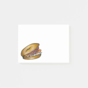 Bagel w/ Cream Cheese Lox Onions Foodie Post It Post-it Notes
