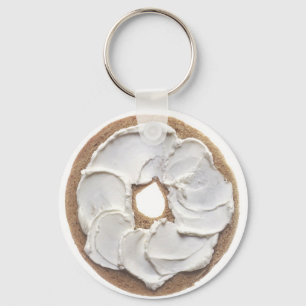 Bagel with Cream Cheese Key Ring