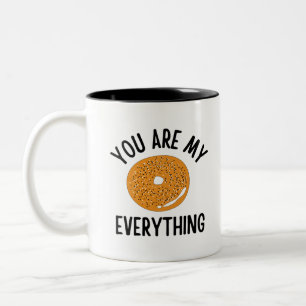 Bagel You Are My Everything Funny Two-Tone Coffee Mug
