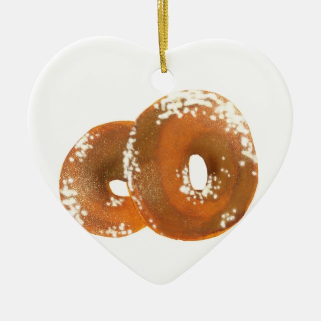 Bagel Yummy Food Ceramic Tree Decoration (Front)