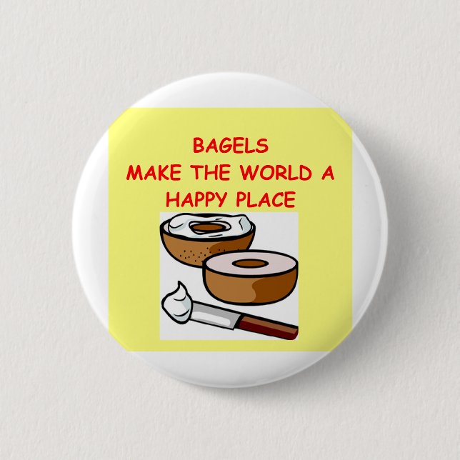 bagels 6 cm round badge (Front)
