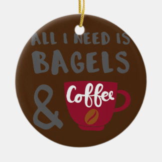 Bagels and Coffee Bagel Lover Ceramic Tree Decoration