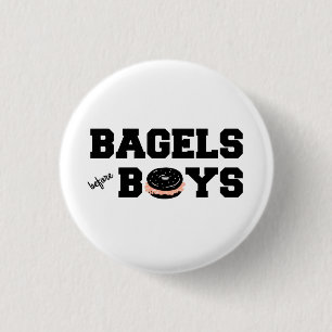 Bagels Before Boys Funny Jewish Deli 3 Cm Round Badge