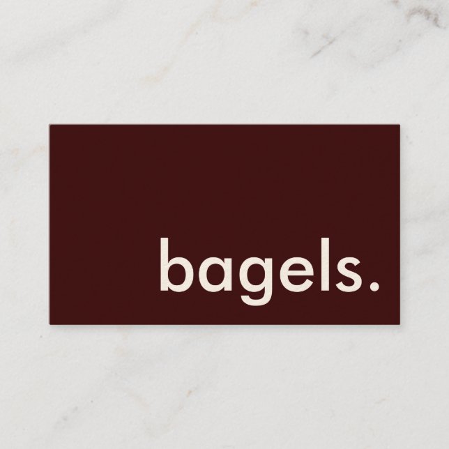 bagels. (colour customisable) business card (Front)