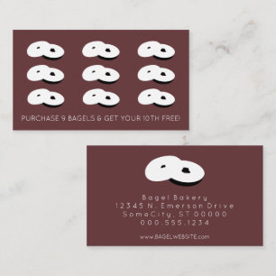 bagels loyalty stamp colour customisable card