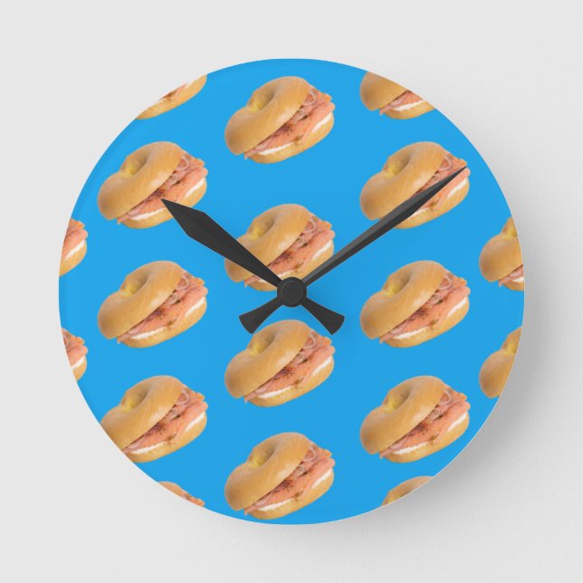 Bagels Make Everything Better Lox Jewish Deli Round Clock (Front)