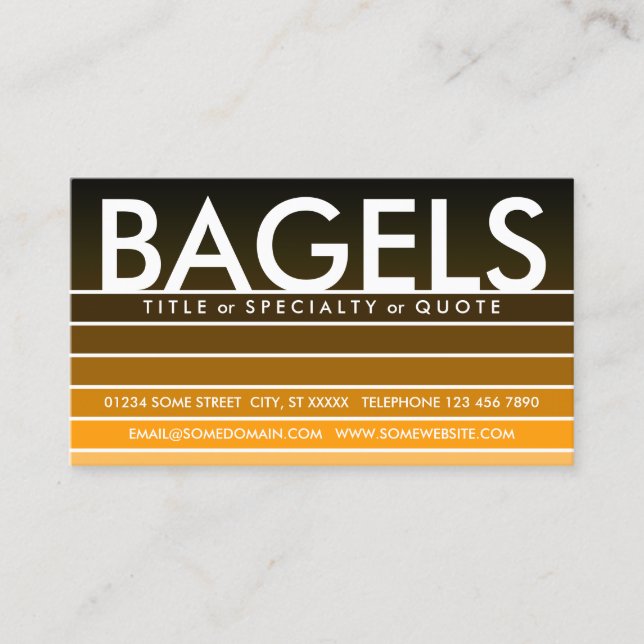 BAGELS orange swatch Business Card (Front)