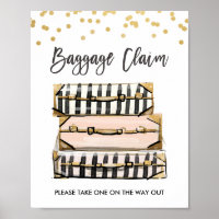 Baggage Claim Sign Travel shower Miss to Mrs Favou