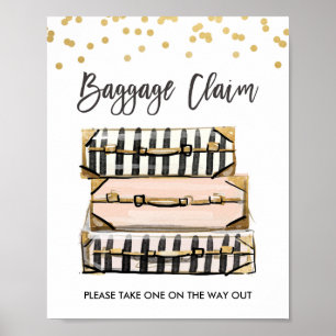 Baggage Claim Sign Travel shower Miss to Mrs Favou