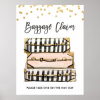 Baggage Claim Sign Travel shower Miss to Mrs Favou