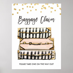 Baggage Claim Sign Travel shower Miss to Mrs Favou