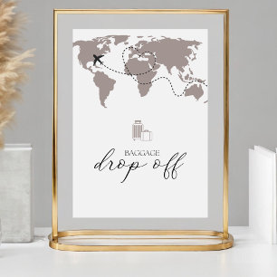 Baggage Drop Off Baby Shower Coat Check Table Sign