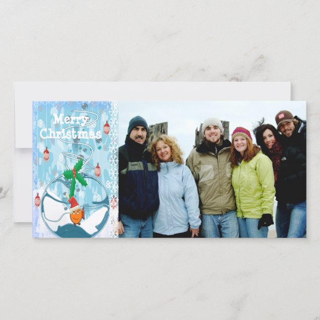 Bagged Fish Funny Snowflake Merry Christmas Holiday Card (Front)
