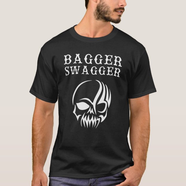 Bagger Swagger Motorcycle Chopper Bagger T-Shirt (Front)