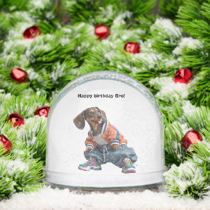 Baggy Clothes Dachshund Snowglobe