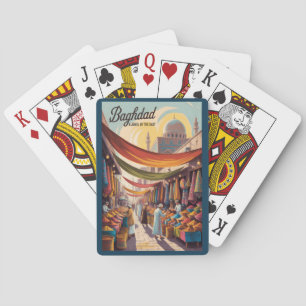 Baghdad Iraq Illustration Travel Art Vintage Playing Cards